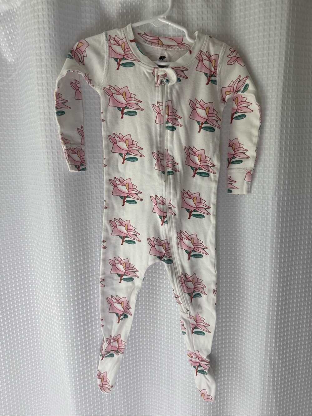 Pink Floral Footed One-Piece Pajama for Kids